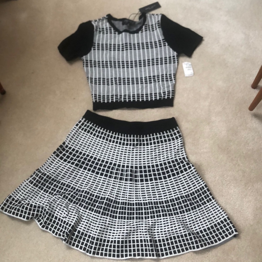 Romeo + Juliet Two Piece Skirt Set black and white